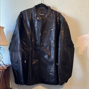 Black Faux Leather Jacket for Men